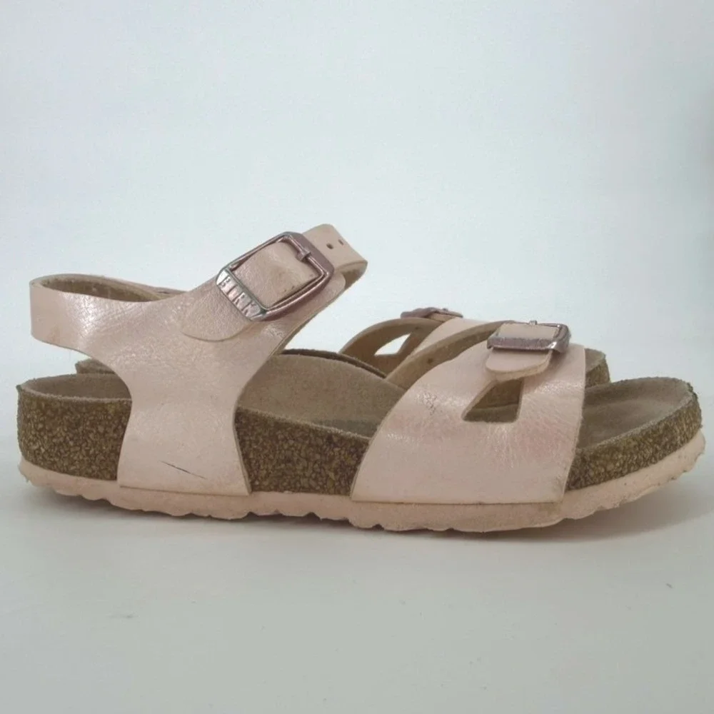 Birkenstock Rio Kids Metallic Pink Slingback Sandals Size 30 L12‎